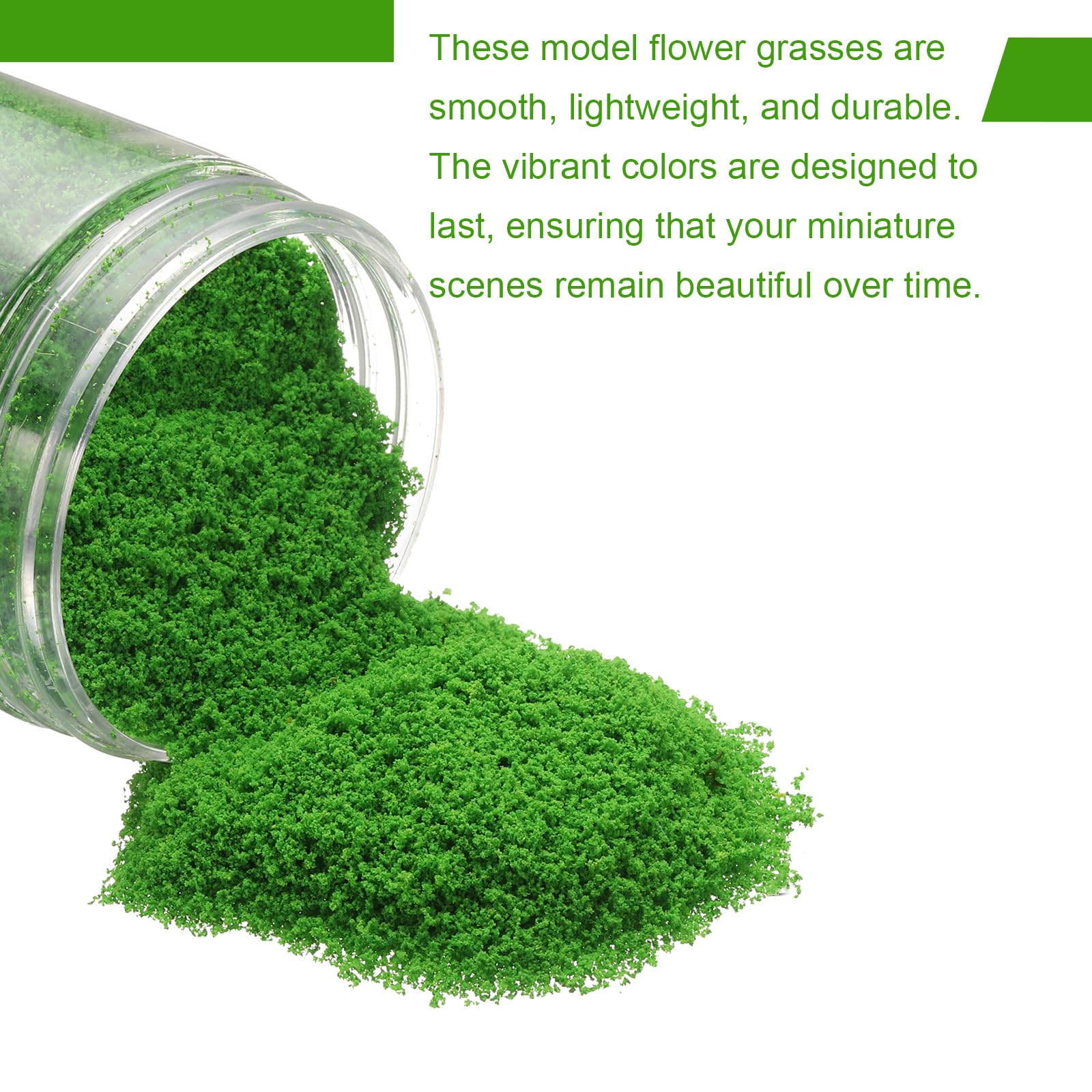 CoCud Model Grass Terrain Powder, 185ml Capacity, Fake Miniature Flower Grass Tree Sponge Green - Image 3