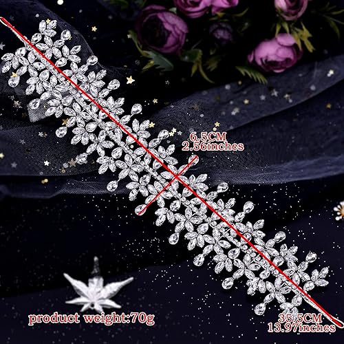 Miniatura 7 de Diadema de boda con diamantes de imitación, tocado de novia para boda, tiaras de novia, joyería para el cabello, tocados de fiesta para mujeres y