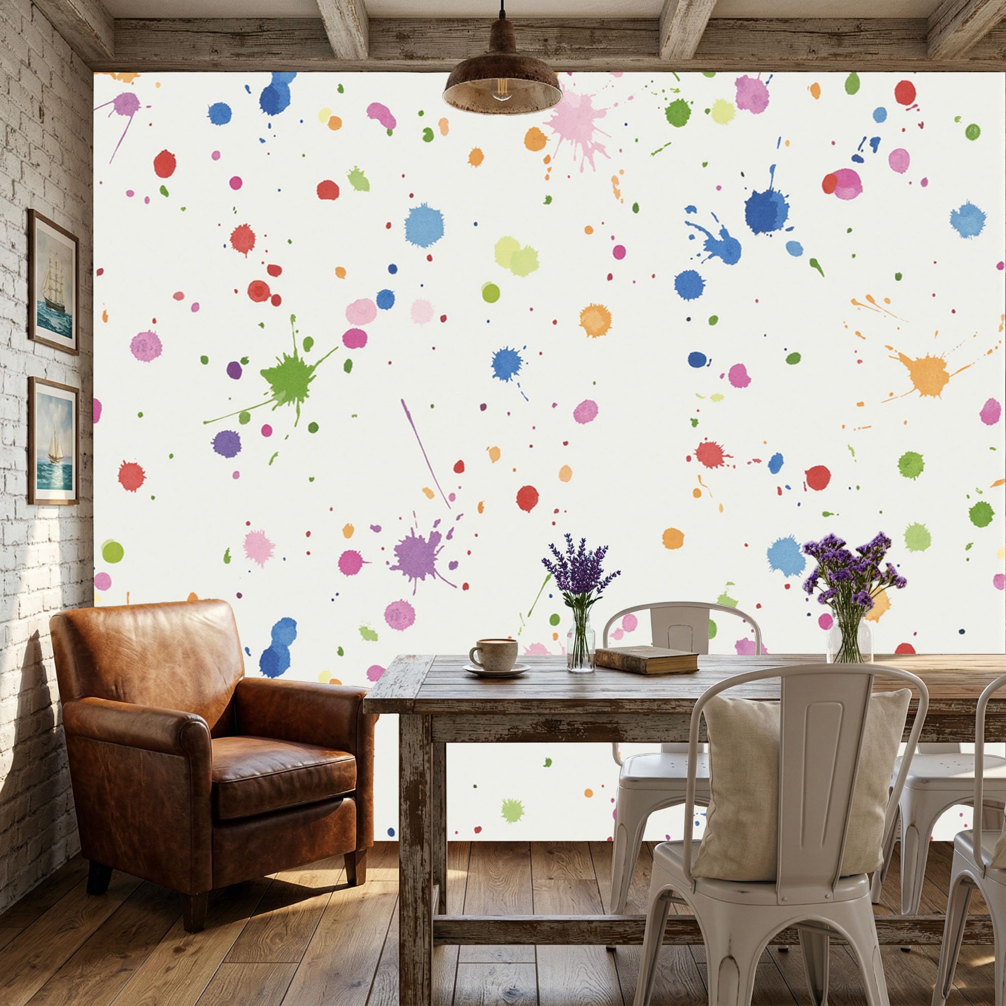 Papier peint intissé abstrait pour chambre d'adulte cosy