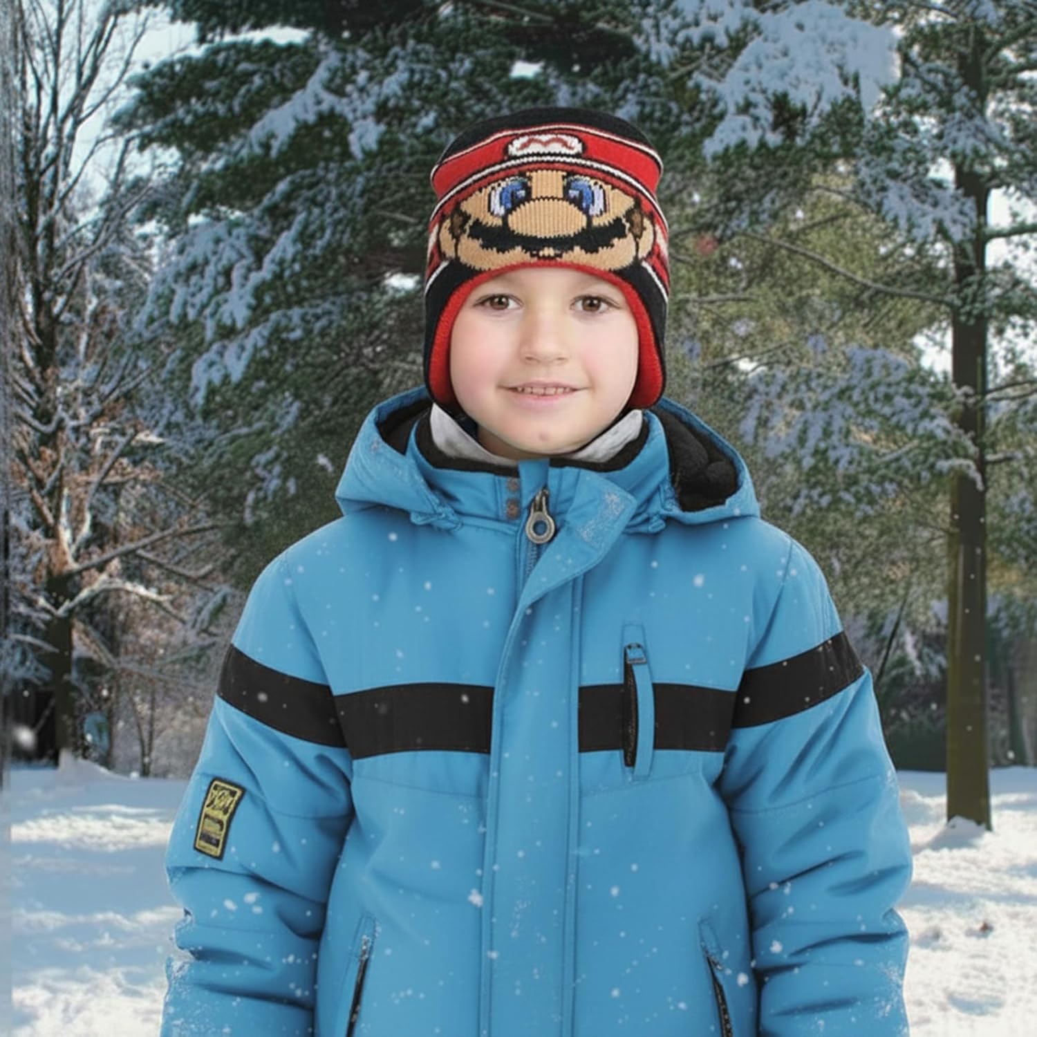 Nintendo boys Winter Hat and Kids Gloves Set, Super Mario Beanie for Ages 4-7 - Image 2