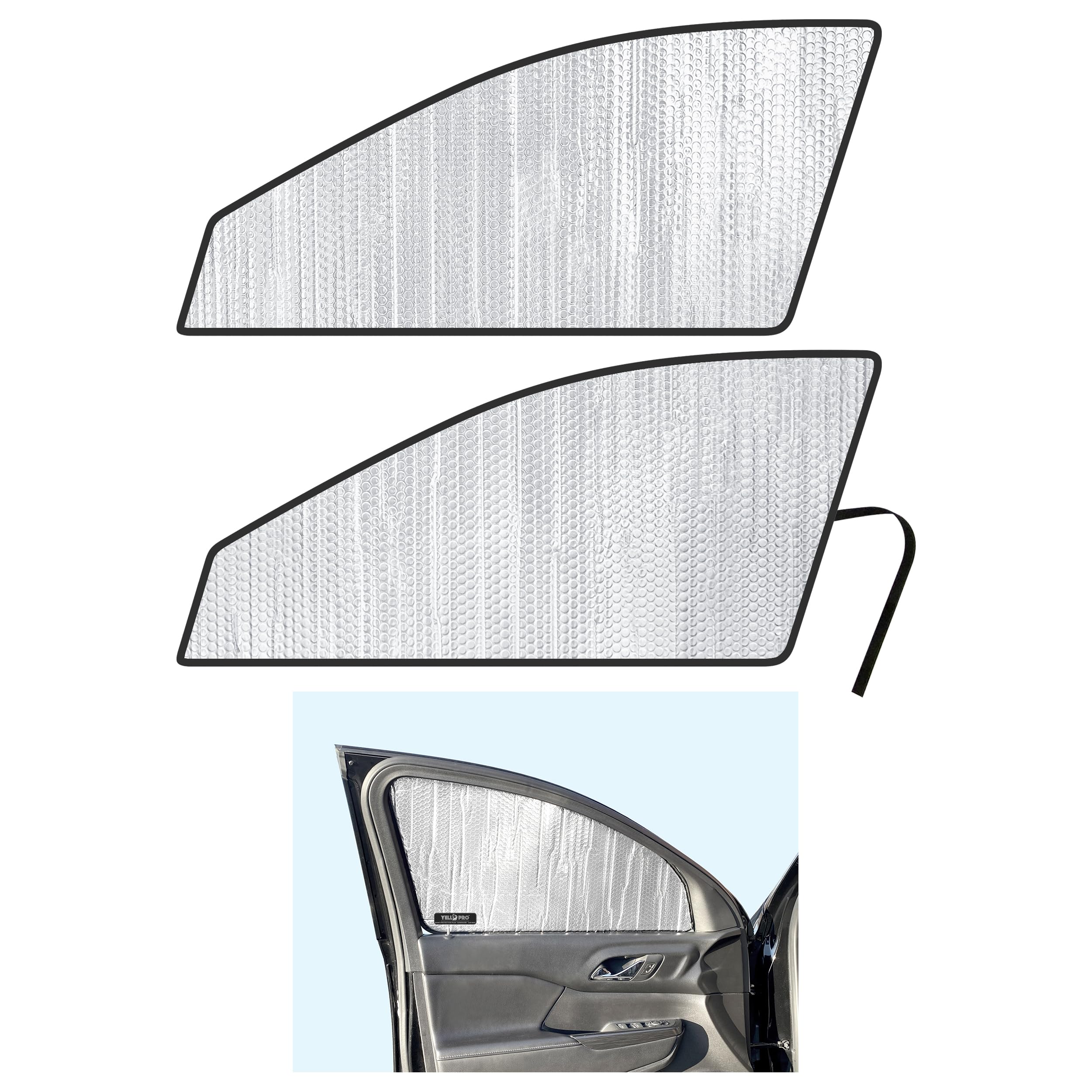 Side Window Front Seat Reflective Sunshade Custom Fit for 2017 2018 2019 2020 2021 2022 2023 GMC Acadia SUV, SL, SLE, SLT, AT4, Denali, UV Sun Protection Accessories (Set of 2)
