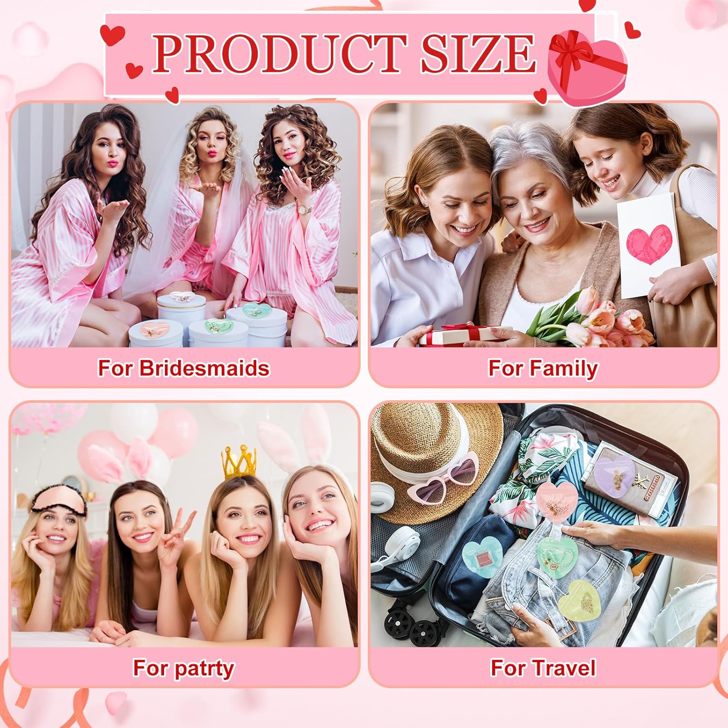 300 Pcs Heart Shaped Jewelry Bags 3.9 x 3.9 Inch Jewelry Packaging for Small Business Zip with Top Lock Baggies Cute Packaging Supplies for Necklace Earring Bracelets Sample(Mixed Color,Heart Shaped)