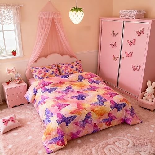 Miniatura 14 de Castle Fairy Daisy Florals Comforter Set Twin Size,Hippie Flowers Bedding Set,Kids Boys Adults Bedroom Decor,70s Retro Floral Super Soft Duvet
