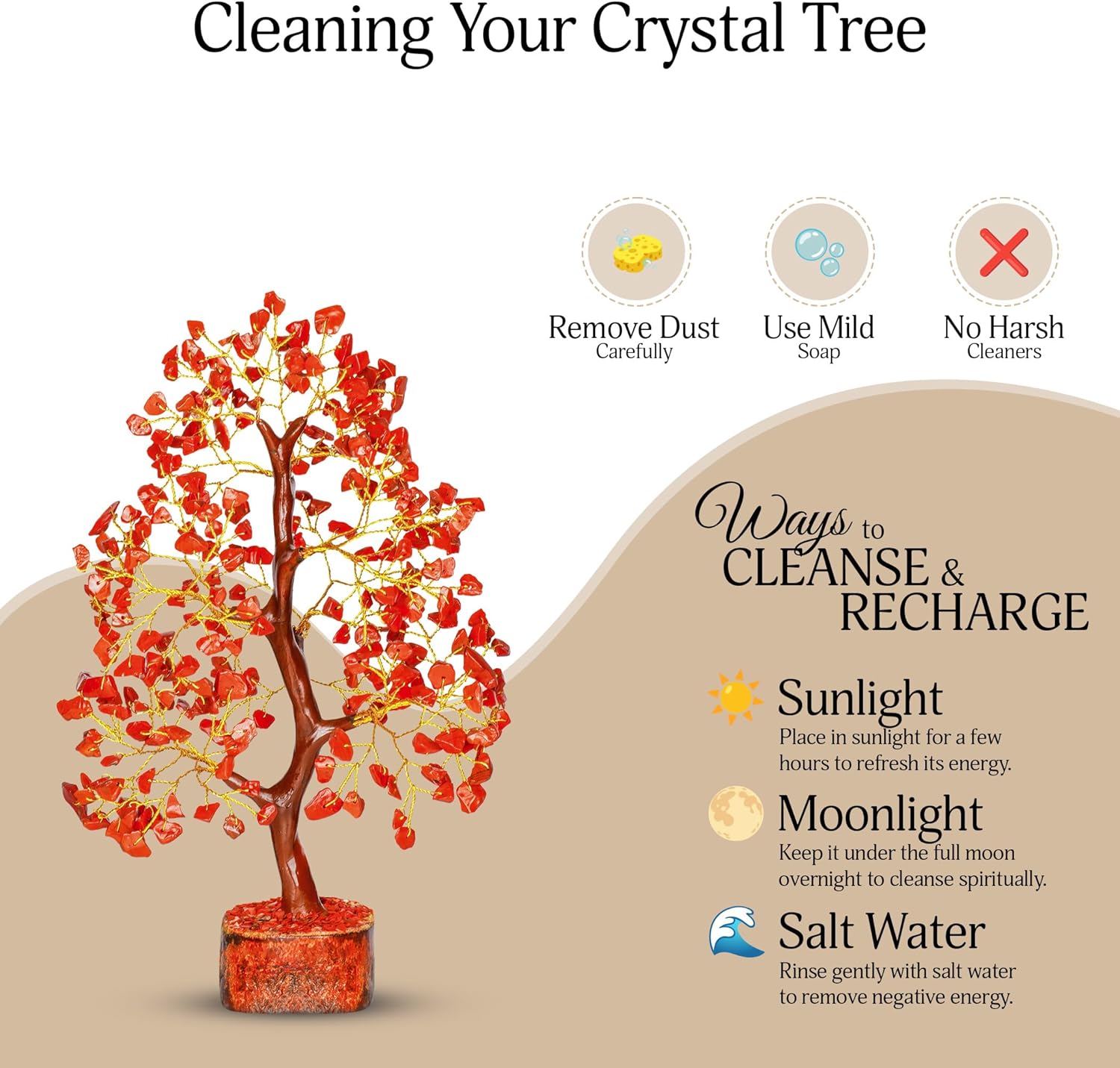 YATSKIA Red Jasper Crystals - Crystal Tree of Life - Gemstone Tree - Spiritual Items - Meditation Room Decor - Spiritual Decor - Reiki Gifts - Good Luck Charms - Metaphysical Gifts - Image 6