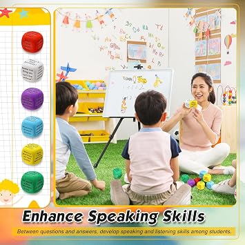 Hanaive 12 Pcs Learning Conversation Cubes,Foam