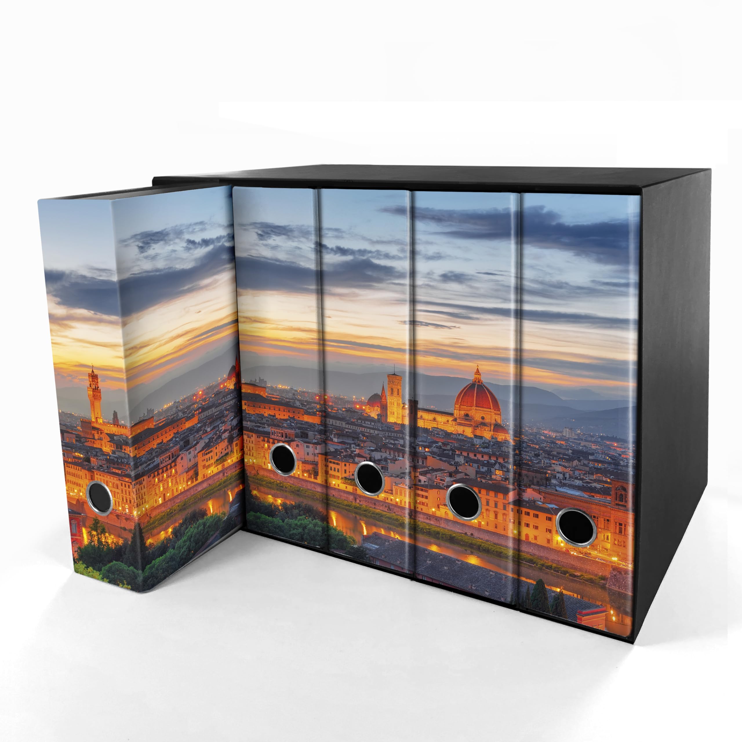 Set da 5 raccoglitori ad anelli FIRENZE - Faldoni SHAREPRINTING (H34 con 2 anelli)