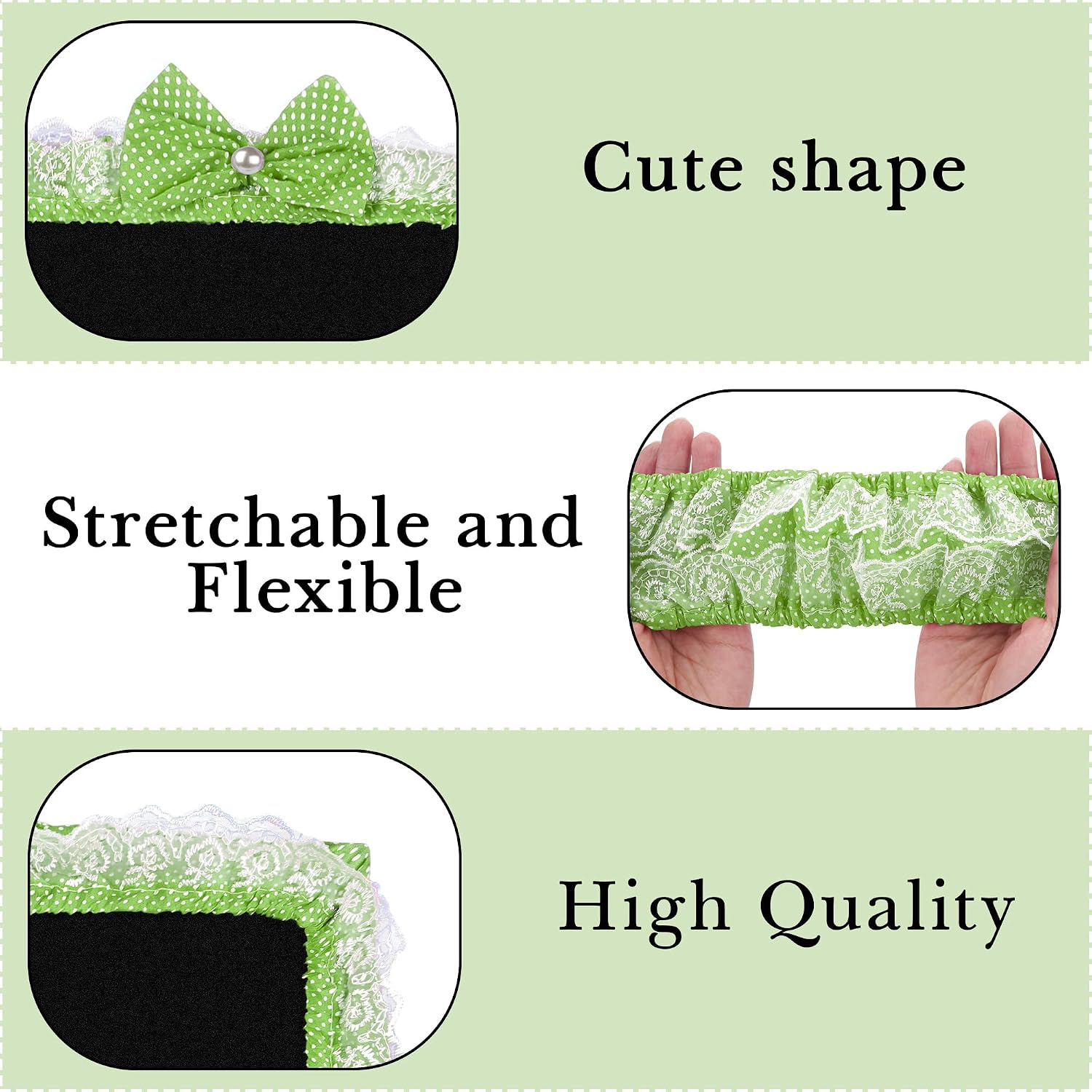 2 Pack Cute Computer Monitor Cover, 23''-26'' Elastic Monitor Dust Cover with Bow Knot, Lovely Monitor Accessories Screen Monitor Decoration for Tablet (Green) image 3