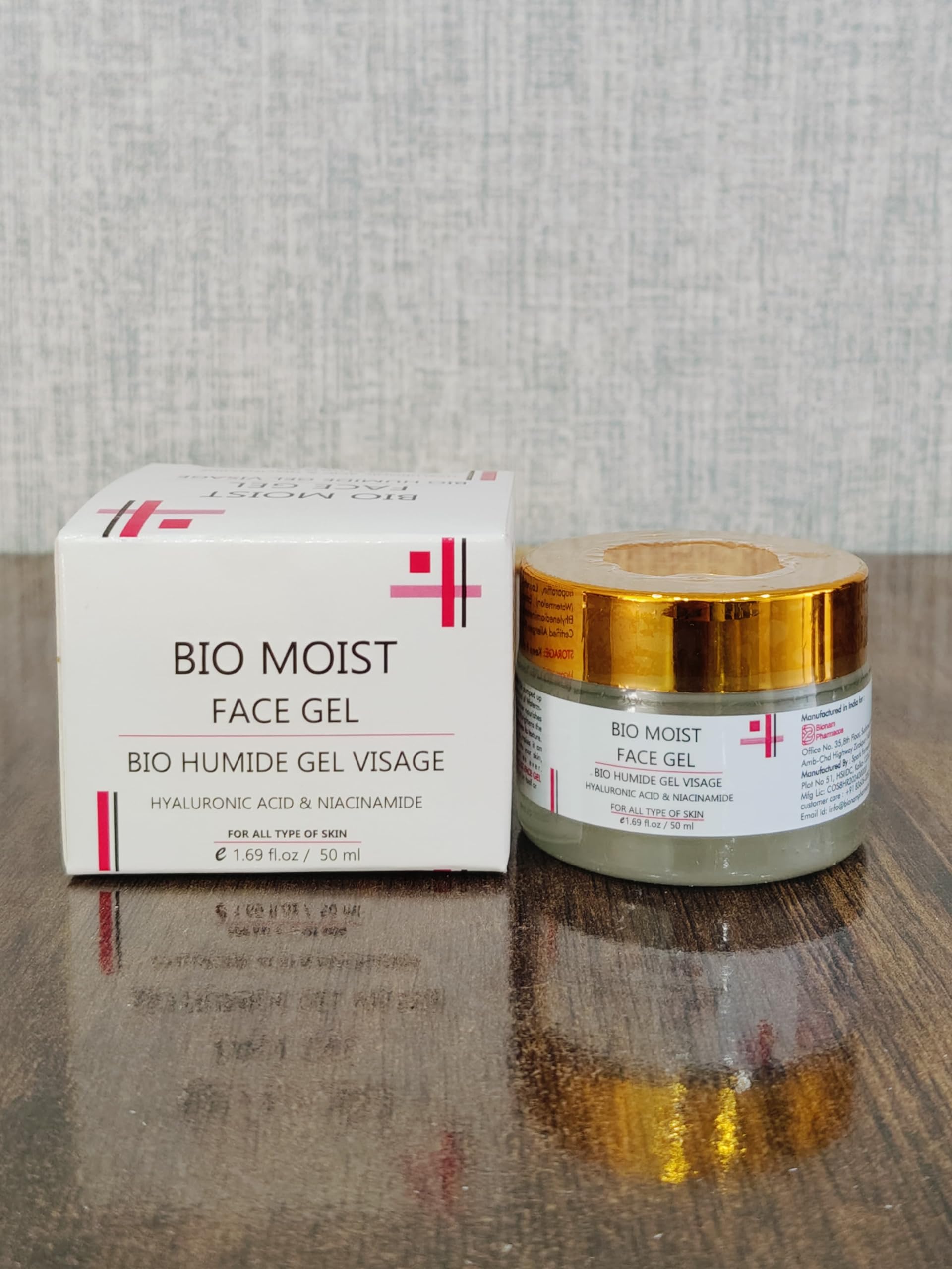 美容液 Beautiful Skin Moist Care Gel Cream 30g Bio Moist Face Gel with Hyaluronic Acid and Niacinamide, 50 ml