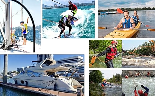 Miniatura 6 de Cuerda flotante marina de 14 de pulgada x 32 pies (32.8 ft) para navegación, pesca, rafting, camping, senderismo, caza, ancla, amarre, líneas de