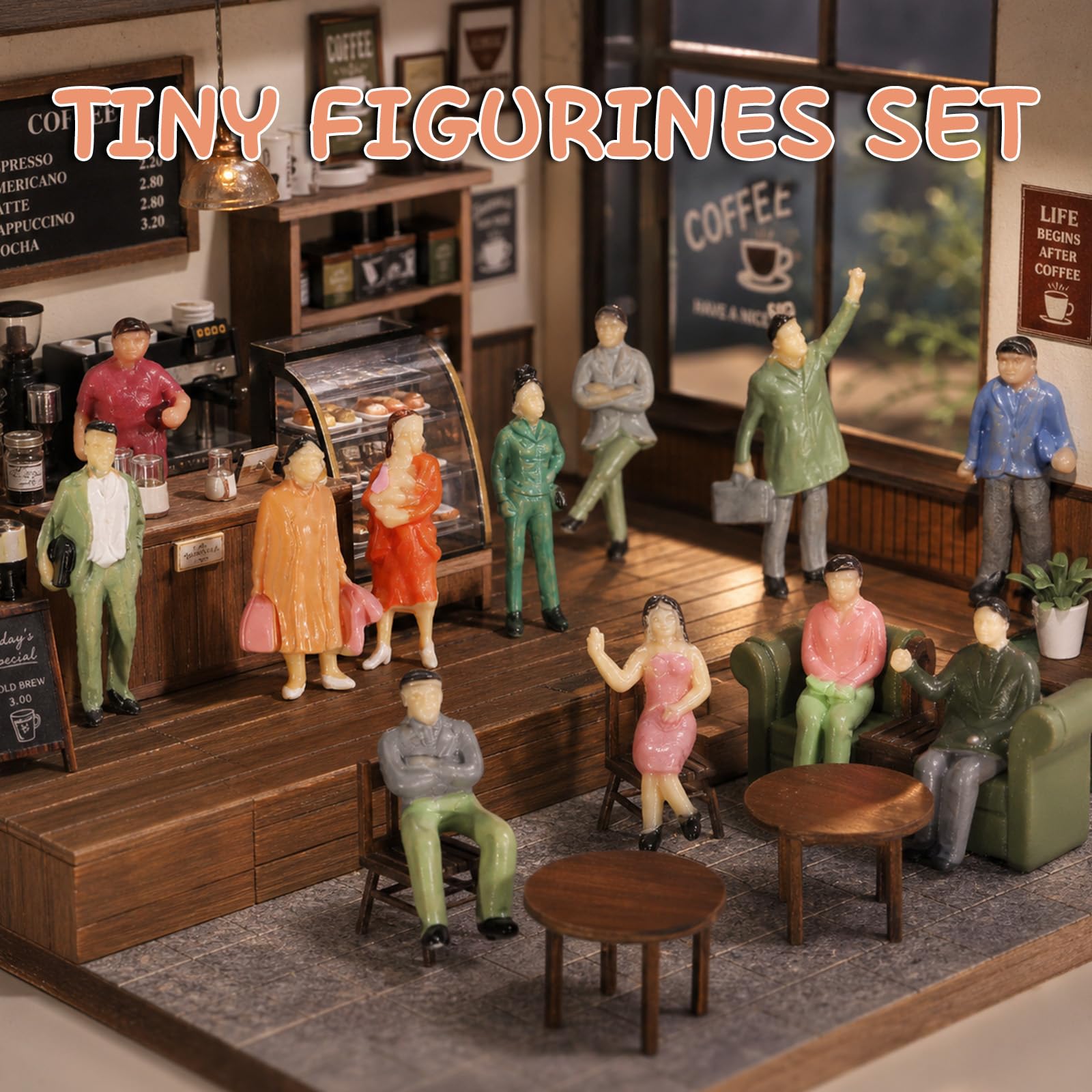 Hiawbon Miniatur-Figuren im Maßstab 1:87, 50 Stück