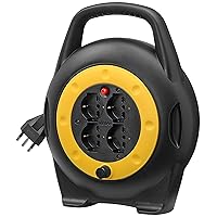 Vimar 0P32714 Avvolgicavo 10 Metri, Con 4 Prese Universali A Standard Italiano Sicury