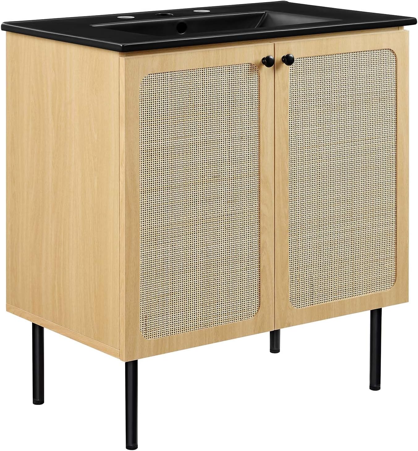 Modway EEI-6696-OAK-BLK Chaucer 30" Bathroom Vanity, Oak Black