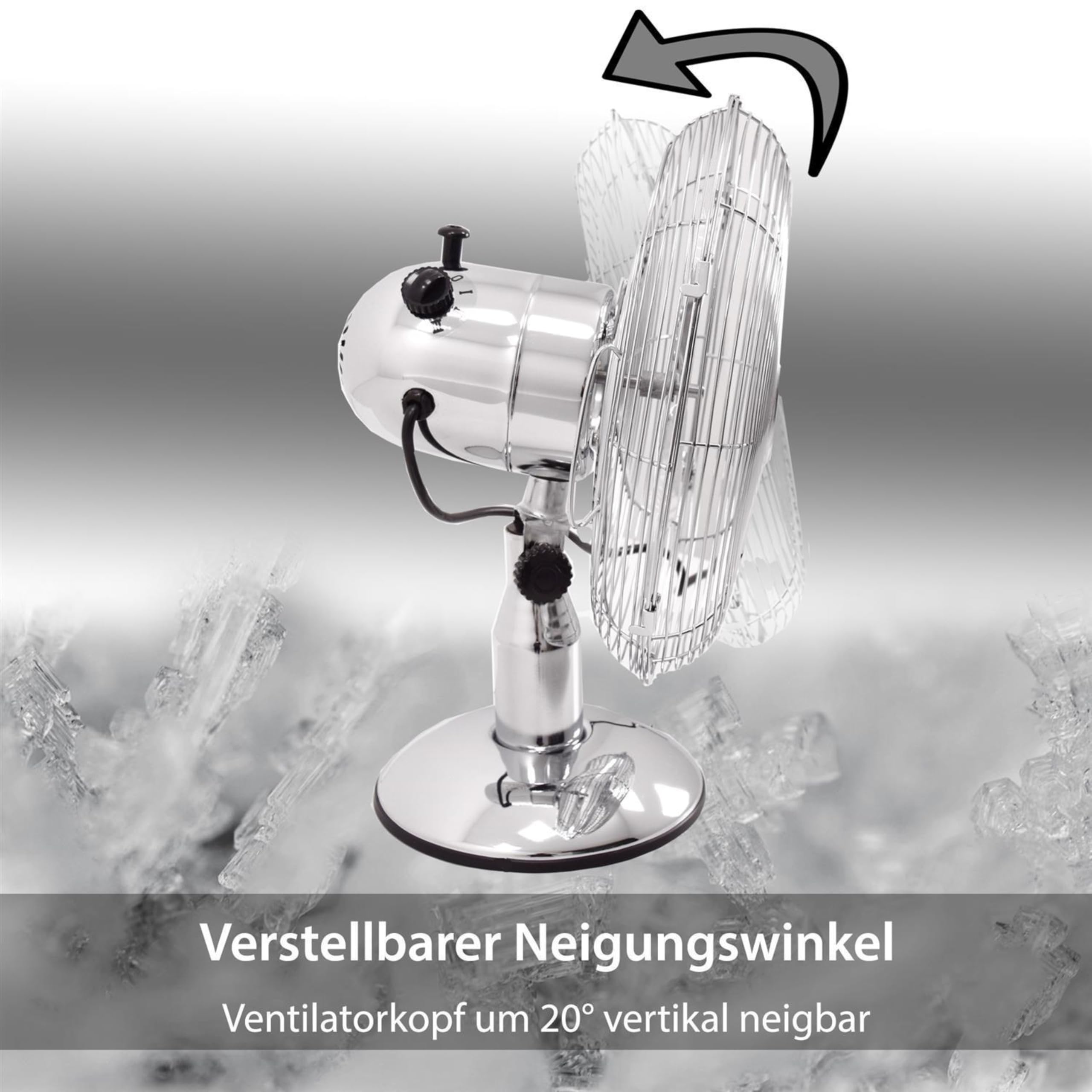 Syntrox Retro Tischventilator mit Oszillation Blinara | Ventilator Tischgerät, elegant und leistungsstark, 33 Watt, Energiesparend, automatische Schwenkfunktion