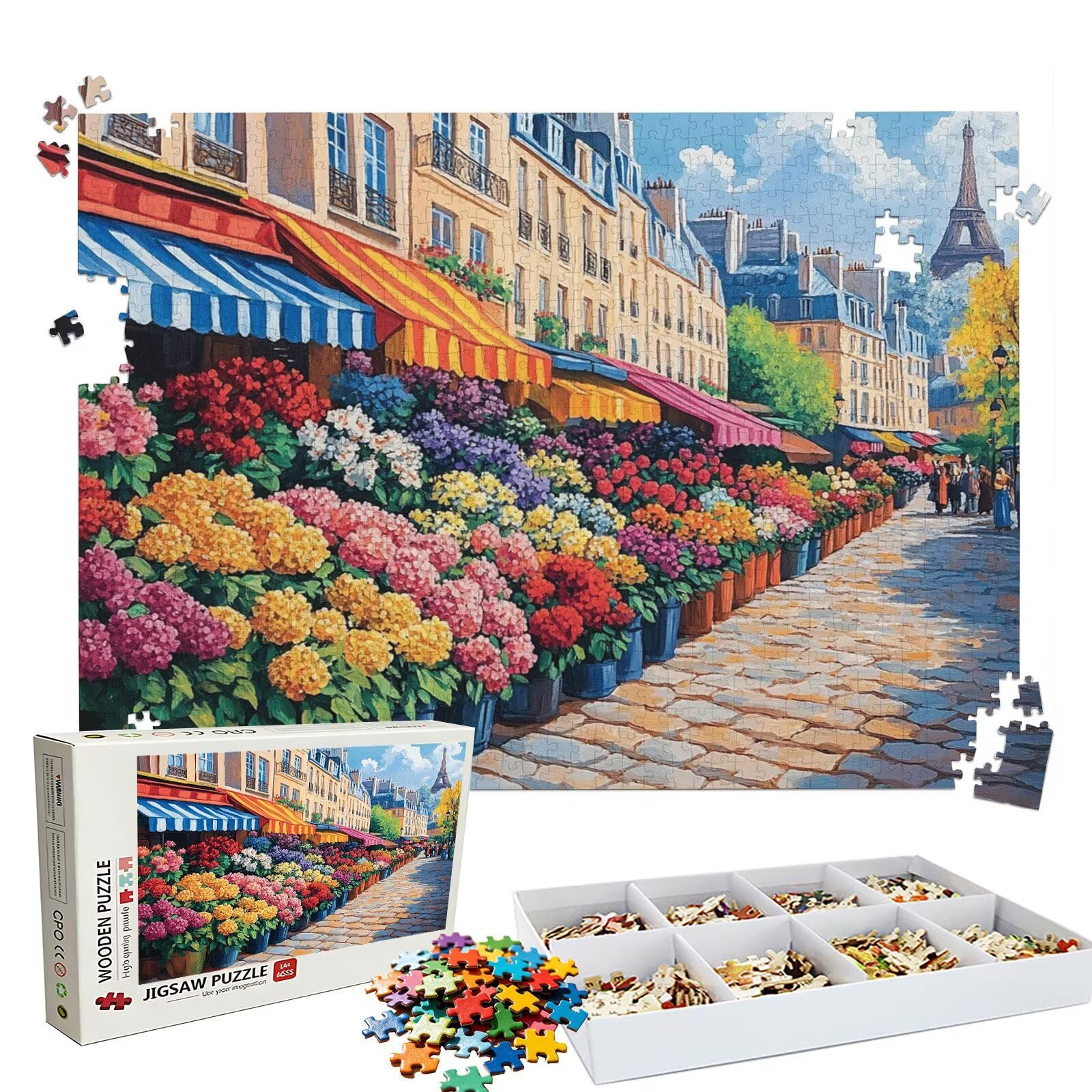 Puzzle 4000 Pezzi strada fiori, Puzzle 4000 Pièces Challenge Impossible, Puzzles 141.5x87.5 cm Taglia Grande Adulti, Giochi Educativo per Famiglie, Regalo Puzzles Classici, Decorazioni Casa W3H-996
