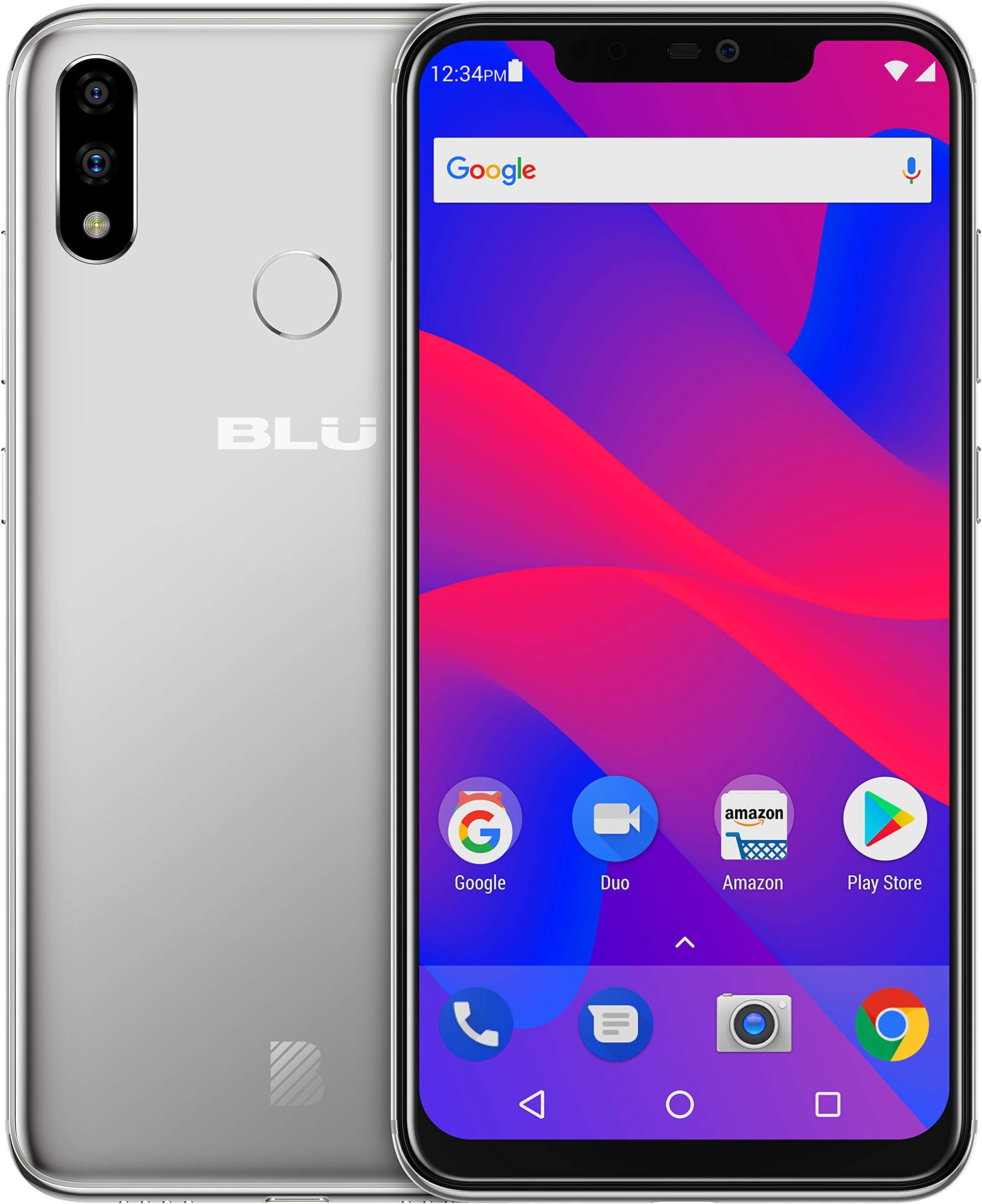 VIVO XI+ - 6.2" Full HD+ Smartphone GSM Unlocked and Verizon Compatible, 128GB+6GB RAM, AI Dual Cameras -Silver