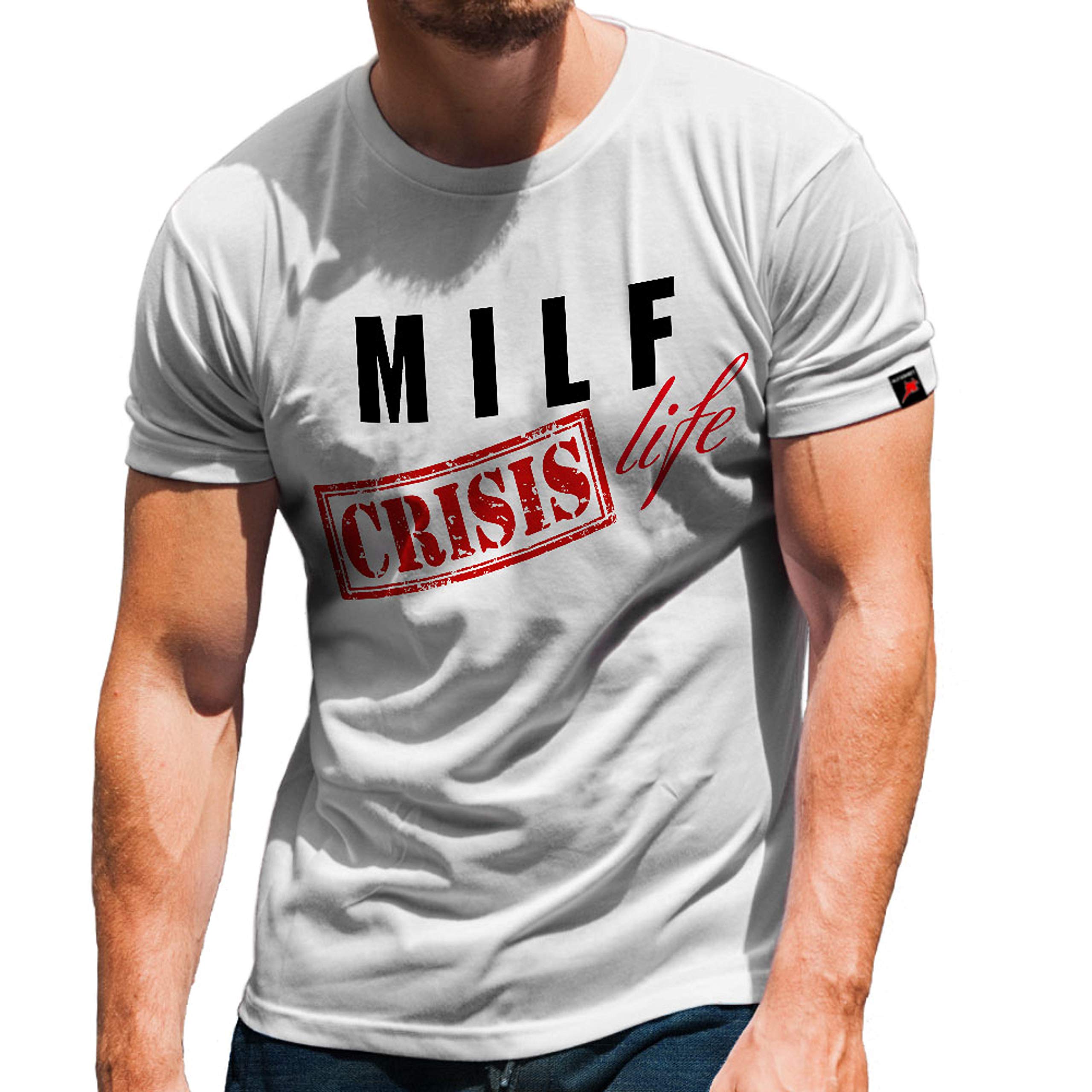 T-shirt Milf Life Crisis blanc XXXXXL idéal pour un EVJF drôle et mémorable