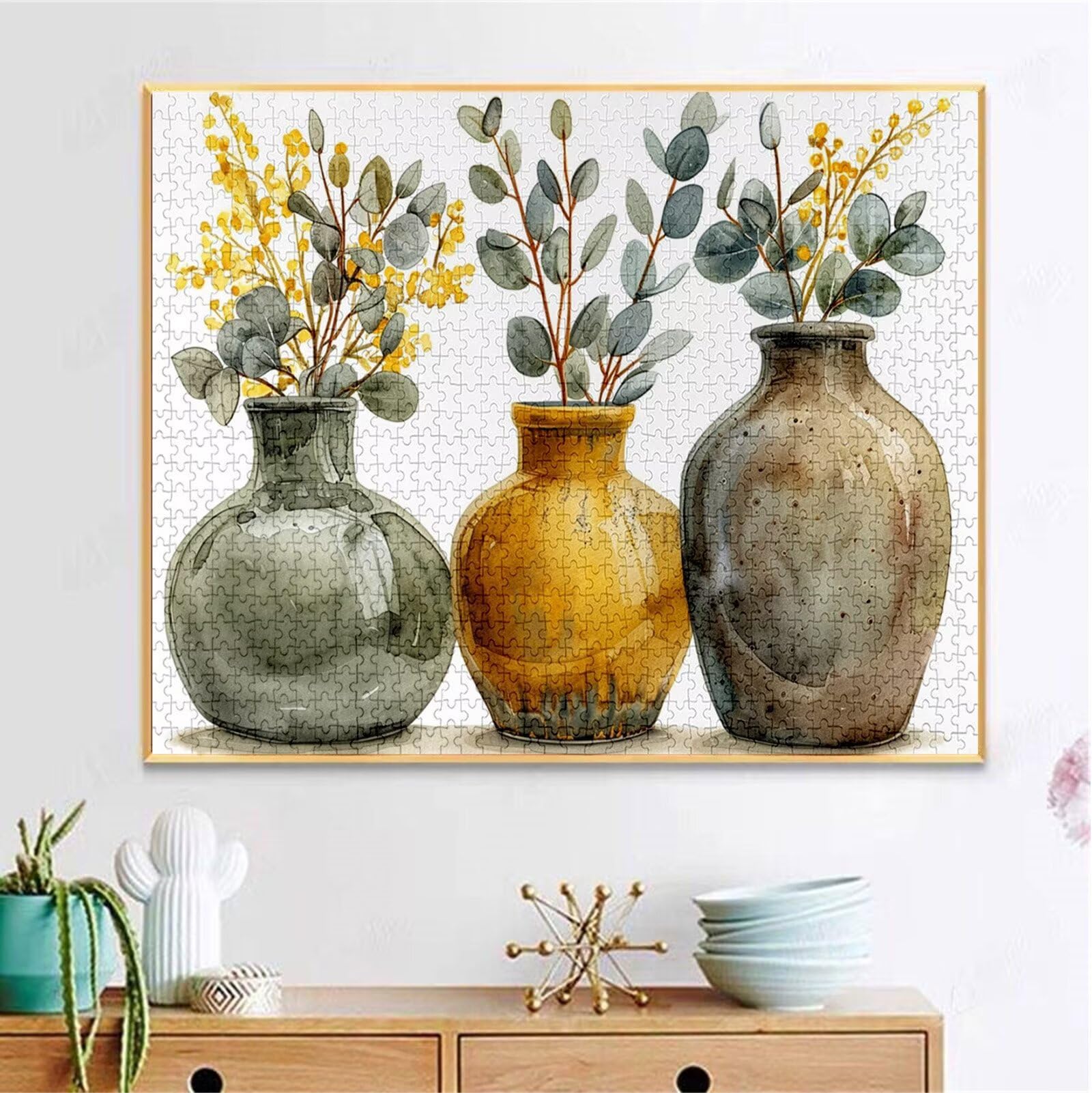 Puzzle 2000 Teile Anlage Puzzle Erwachsene, Holzpuzzle für Erwachsene und Teenager, Klassische Puzzles Vase Jigsaw Puzzles, DIY Groß Puzzelmatten 100x70cm, Wand Dekor oder Weihnachten Geschenk H-3056