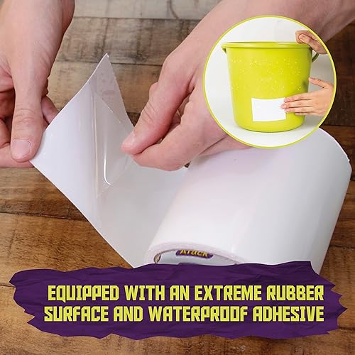 Miniatura 6 de ATack Cinta de parche y sellado impermeable, blanca, 4 pulgadas x 10 pies, cinta de barrera de agua para detener la reparación de fugas en tuberías,