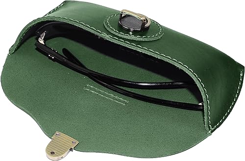 Vista 5 de DK86 Funda de cuero genuino para gafas de sol, estuche para gafas de sol para hombres y mujeres