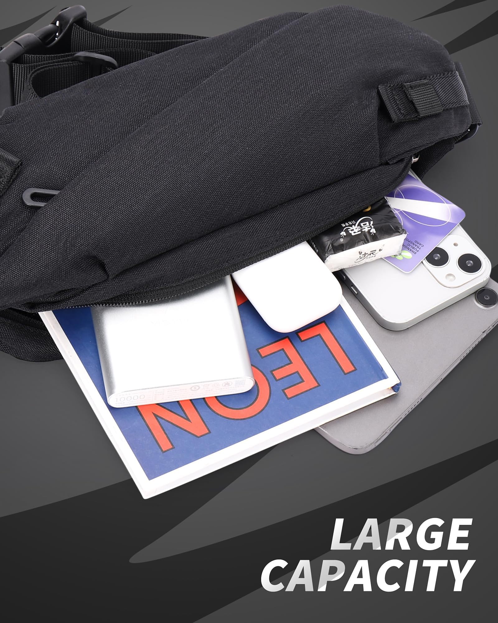 Mochila antirrobo impermeable 34x16x8.7 cm Negro