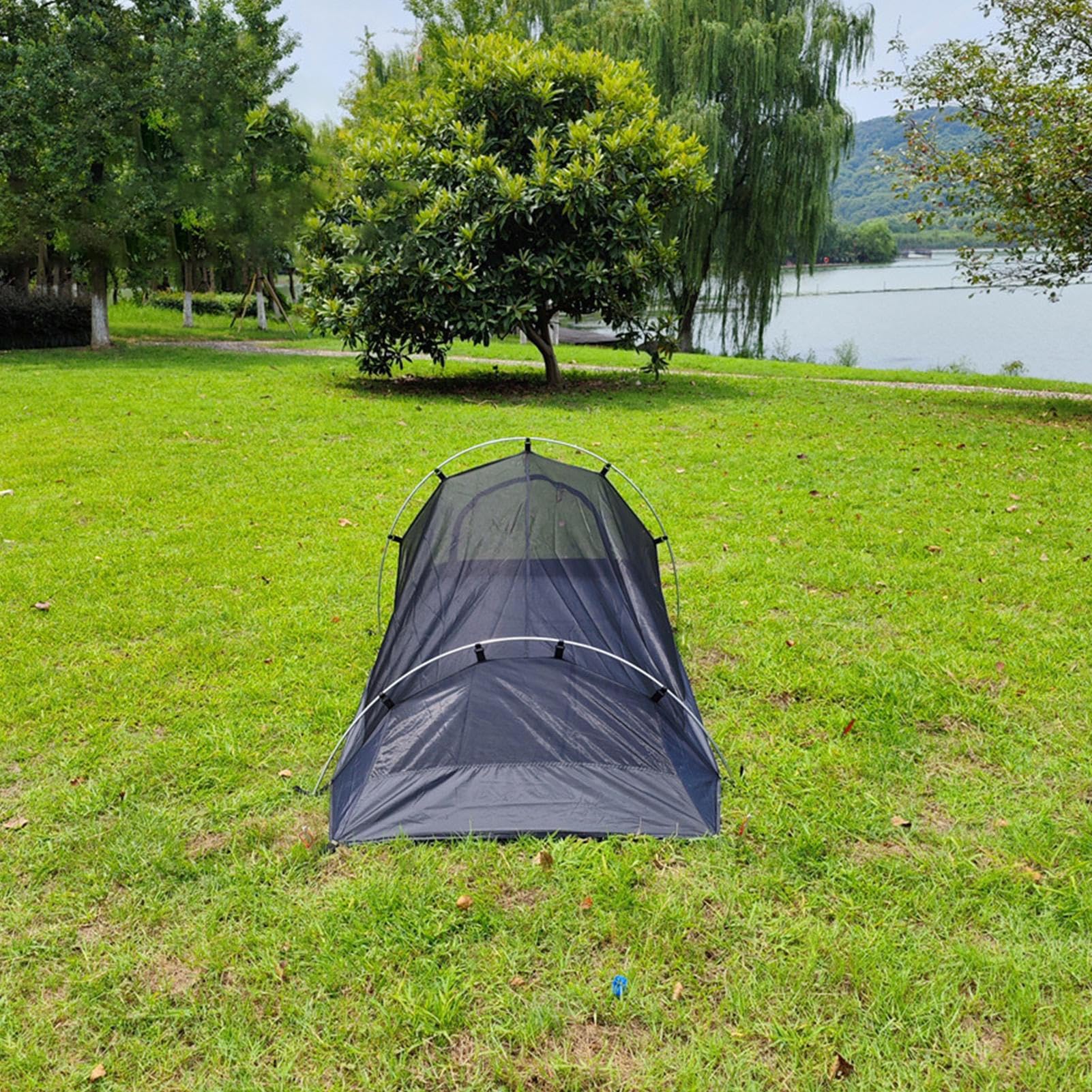 Tienda De Mochila De Senderismo 1 - Refugio De Malla Transpirable | Equipo De Camping De Viento | Tienda De Senderismo Compacta Impermeable para Aventura De Montaña De Viaje De Viaje De Plei
