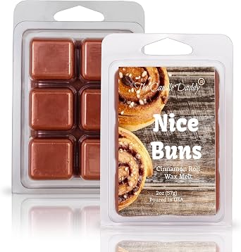 Nice Buns - Sticky Cinnamon BUN Scented Wax MELT - Funny 1 Pack - 2 Ounces - 6 Cubes