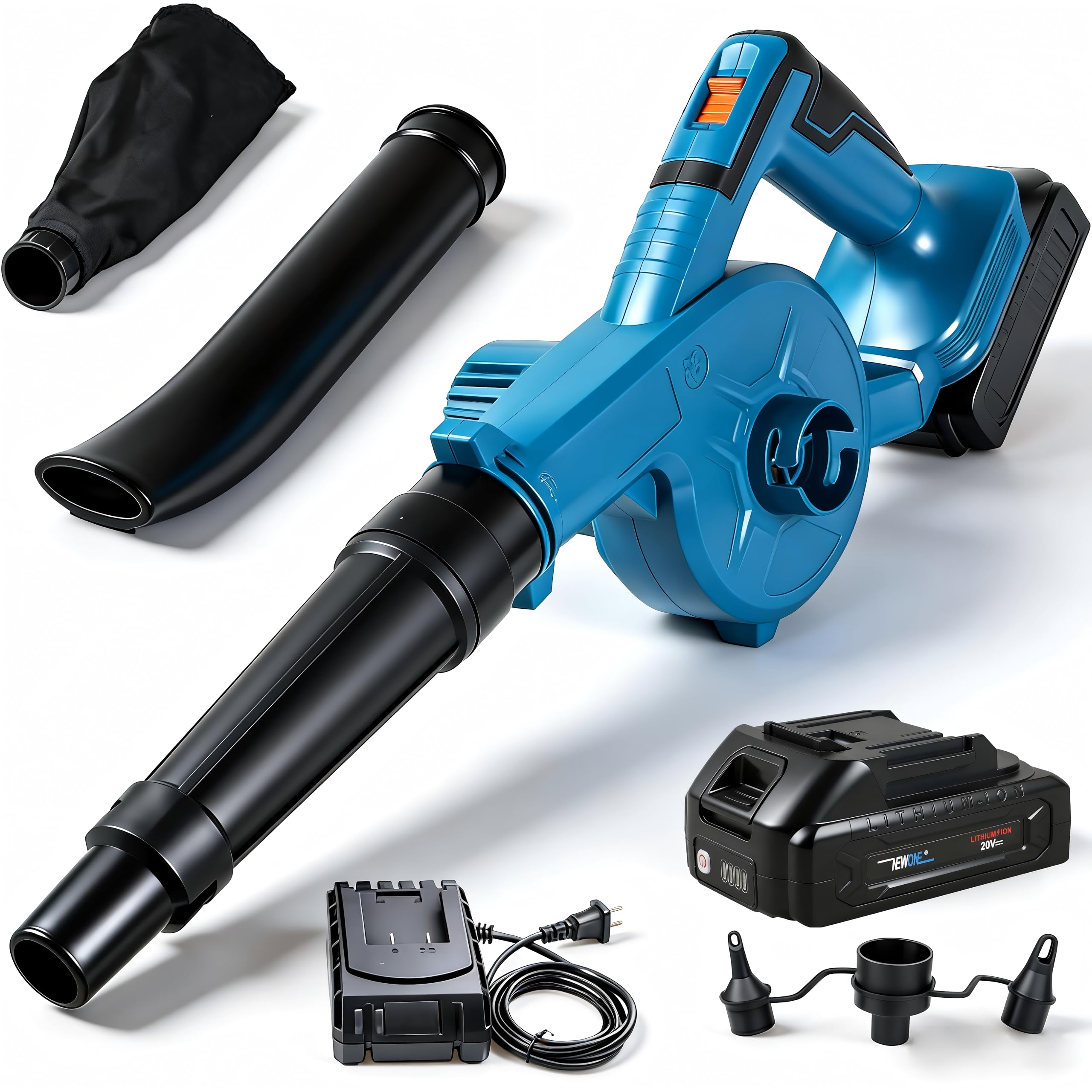 NEWONE Small Leaf Blower Cordless Compatible with Makita 18V Battery,157MPH/64CFM Lightweight Mini Hand Electric Leaf Vacuum for Lawn Care with