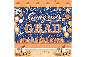 Finest Blue and Orange Graduation Banner (2024)
