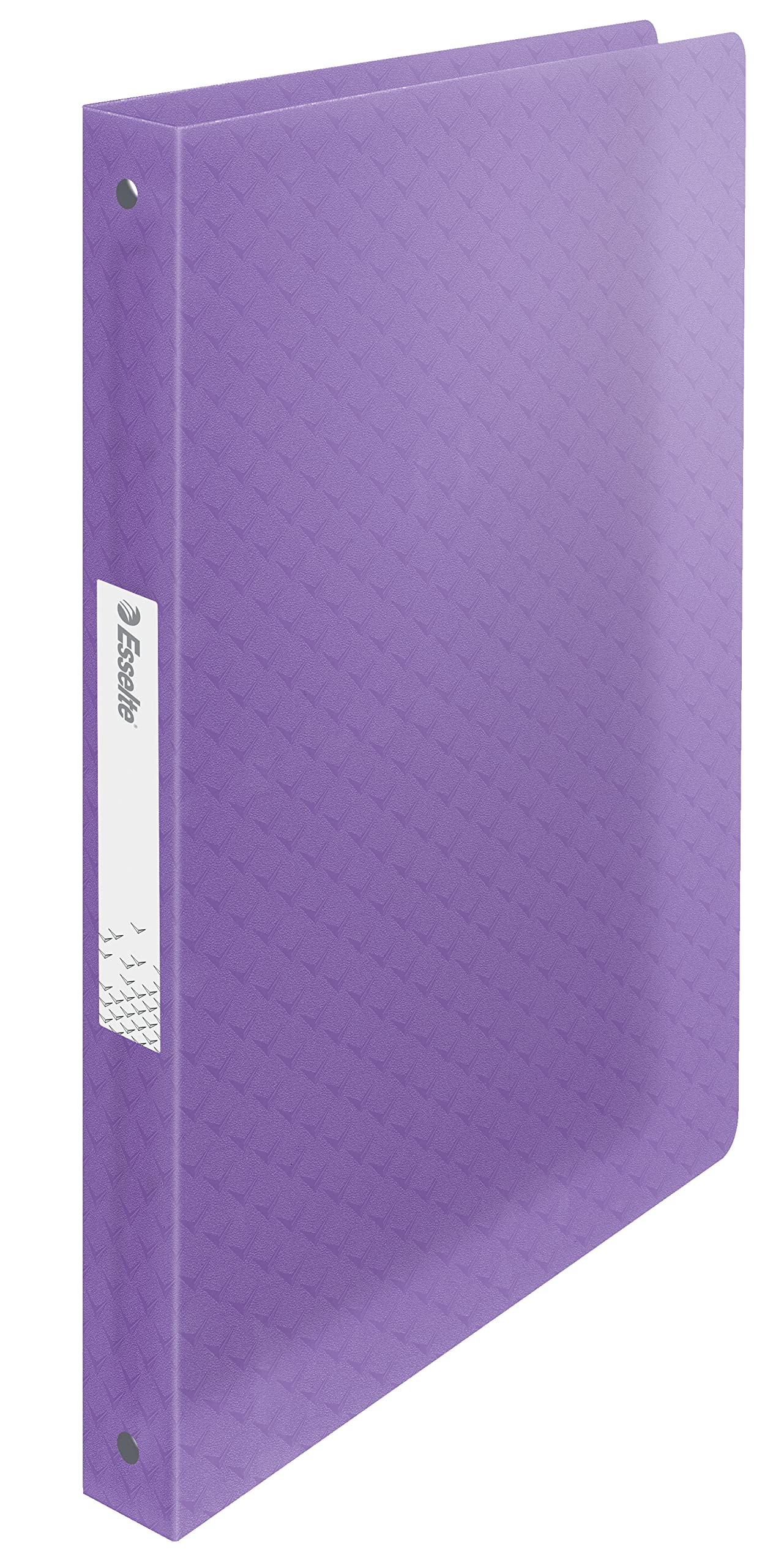 Esselte Ring Binder, 140 Sheet Capacity, 20mm Spine, 4 Ring A4 Folder, Soft Cover File, Home/Office Use, Embossed Pattern, Colour'Breeze Range, Lavender, 628438