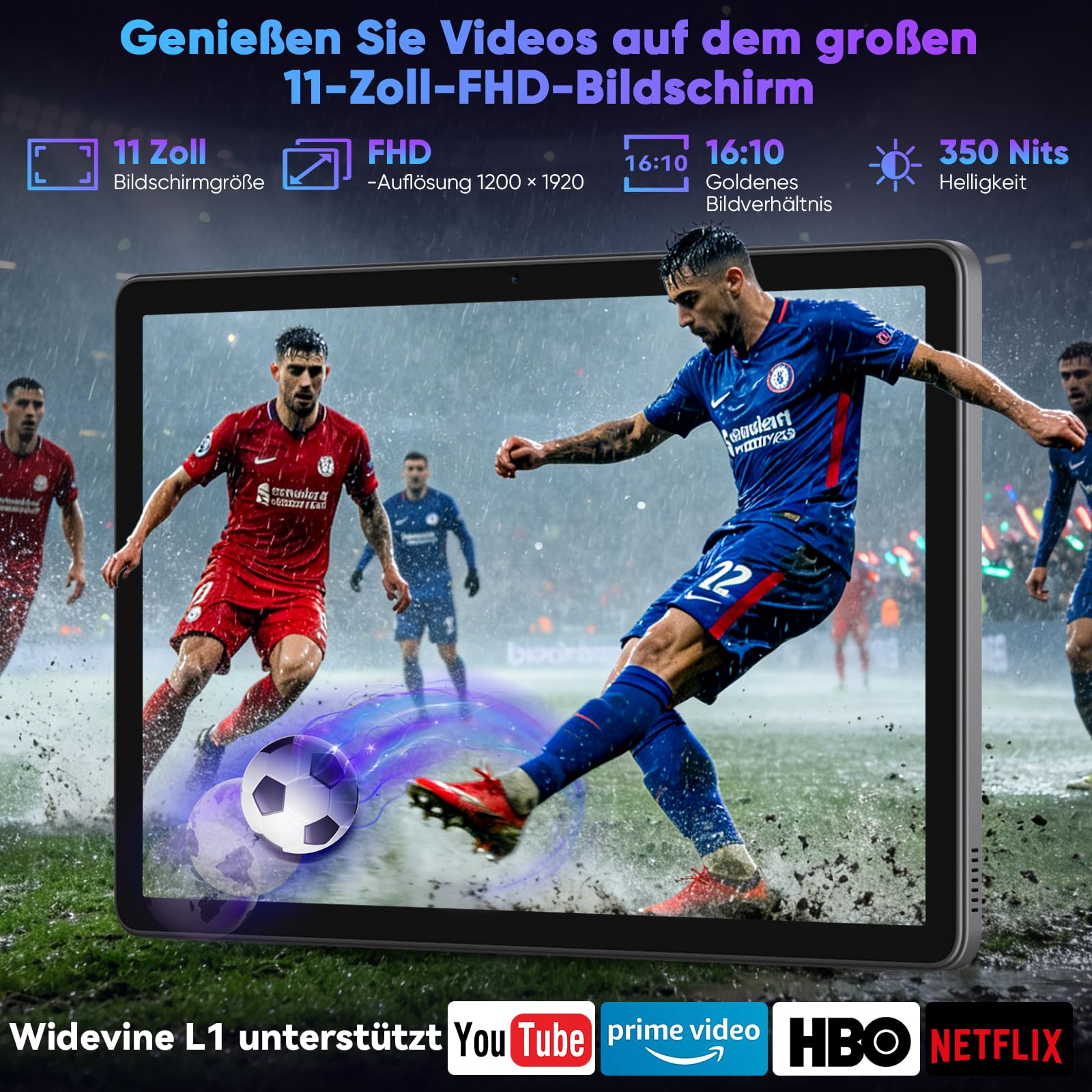 11 Zoll Tablet mit Tastatur｜Android 16 mit Gemini AI｜32GB RAM + 128GB ROM (1TB TF) 1920*1200 FHD 90Hz Display｜ Unisoc T7250 Octa-Core｜8MP+16MP Duale Kamera｜ Face ID｜ Widevine L1｜ 8000mAh｜GPS （Grau)