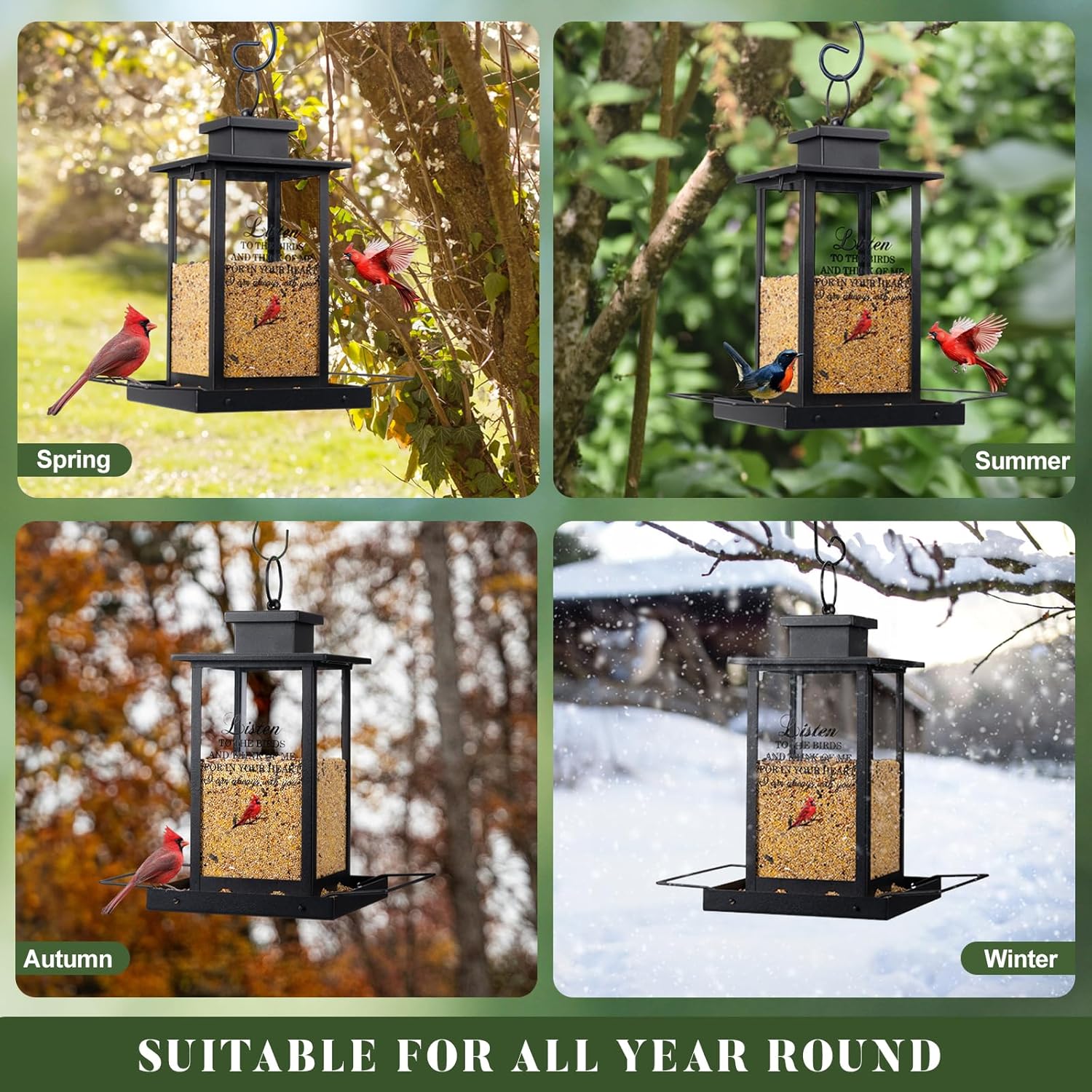 Memorial Bird Feeders for Outdoors, Sympathy Gifts for Loss of Loved One Dad Mom, Remembrance Condolences Bereavement Memorial Gift Idea, Funeral Condolence in Loving Memory