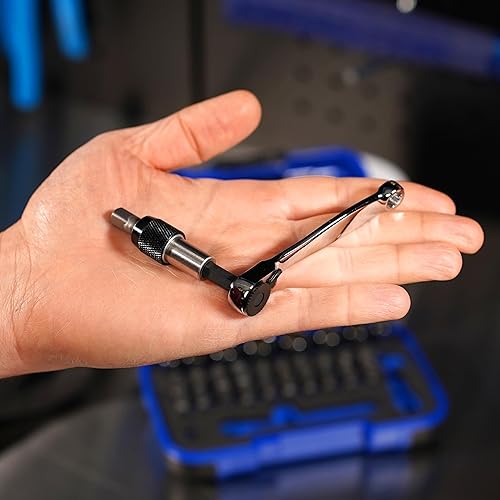 Miniatura 4 de MIDWEST MWT-MSBSET01 - Juego de 31 llaves de vaso reversibles de 1/4 pulgadas con puntas métricas y estándar (SAE) y soporte magnético para puntas