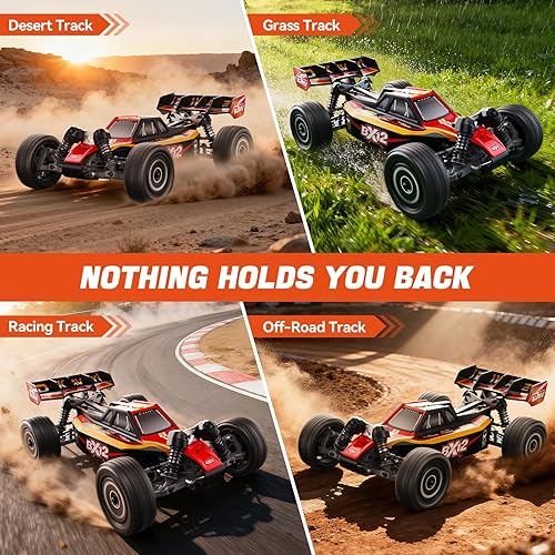 Miniatura 4 de Camión RC 4WD sin escobillas de 112, 50 MPH, autos de control remoto todo terreno actualizables con batería 3S, resistente al agua rápido