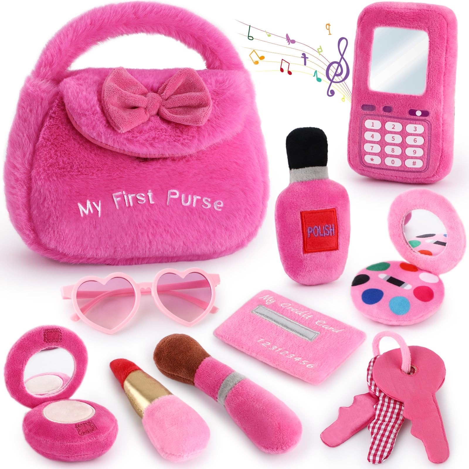 Amazon.com: Golray Plush Toddler Purse Baby Girl Pretend Play Toy