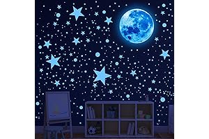 492Pcs Glow in The Dark Stars, Moon, and Space Wall Decals: the...