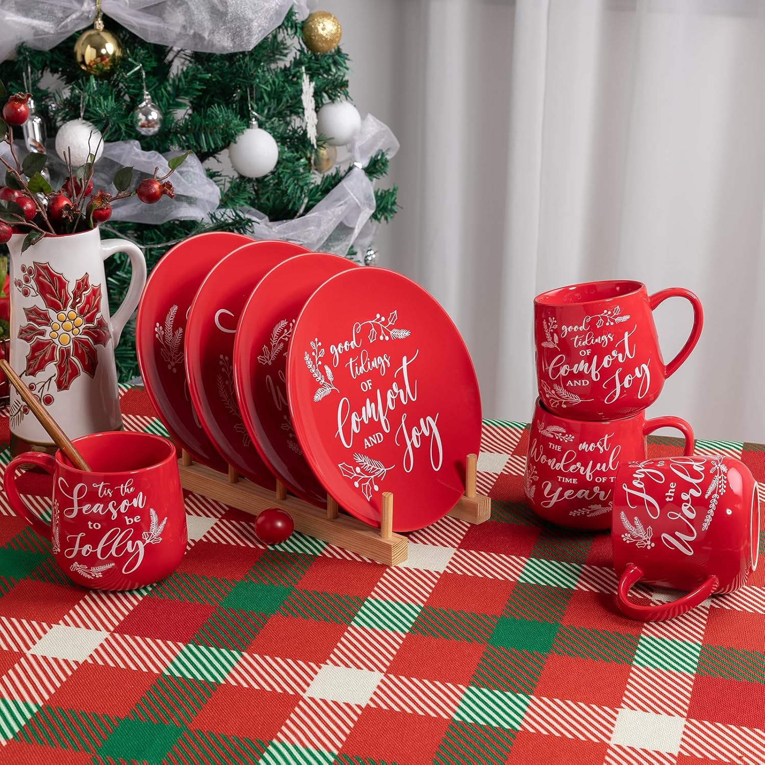 LEHAHA Ceramic Christmas Coffee Mug set,16 OZ Holiday Mugs Set of 6, Festival Coffee Cups with Warm Greeting sayings, Porcelain Christmas Drinkware Ideal for Hot Cocoa, Holiday Tea & Winter Beverages - Image 4