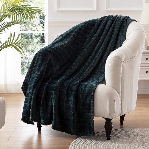 Miniatura 7 de Bertte Manta Decorativa, 330 GSM súper suave ligera de lujo de forro polar para sofá cama ultra lujosa cálida y acogedora para todas las estaciones,