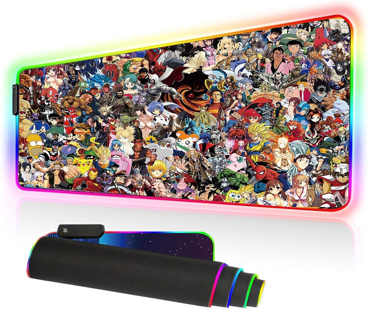 Alfombrilla de ratón RGB, alfombrilla de ratón LED suave extendida grande Imegny con diferentes modos de iluminación, 900 x 400 mm/35,4 * 15,7 pulgadas (90x40 rgdajihe003)