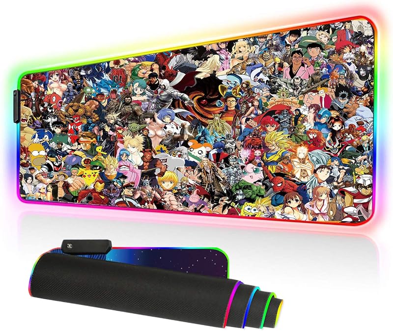 Alfombrilla de ratón RGB, alfombrilla de ratón LED suave extendida grande Imegny con diferentes modos de iluminación, 900 x 400 mm/35,4 * 15,7 pulgadas (90x40 rgdajihe003)