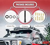 Vista 59 de ICBEAMER 3 inch / 76 mm MINI Mexican Mexico Flag Automotive Antenna with Internal Copper Coil Universal Fit AM/FM Radio Antenna Replacement