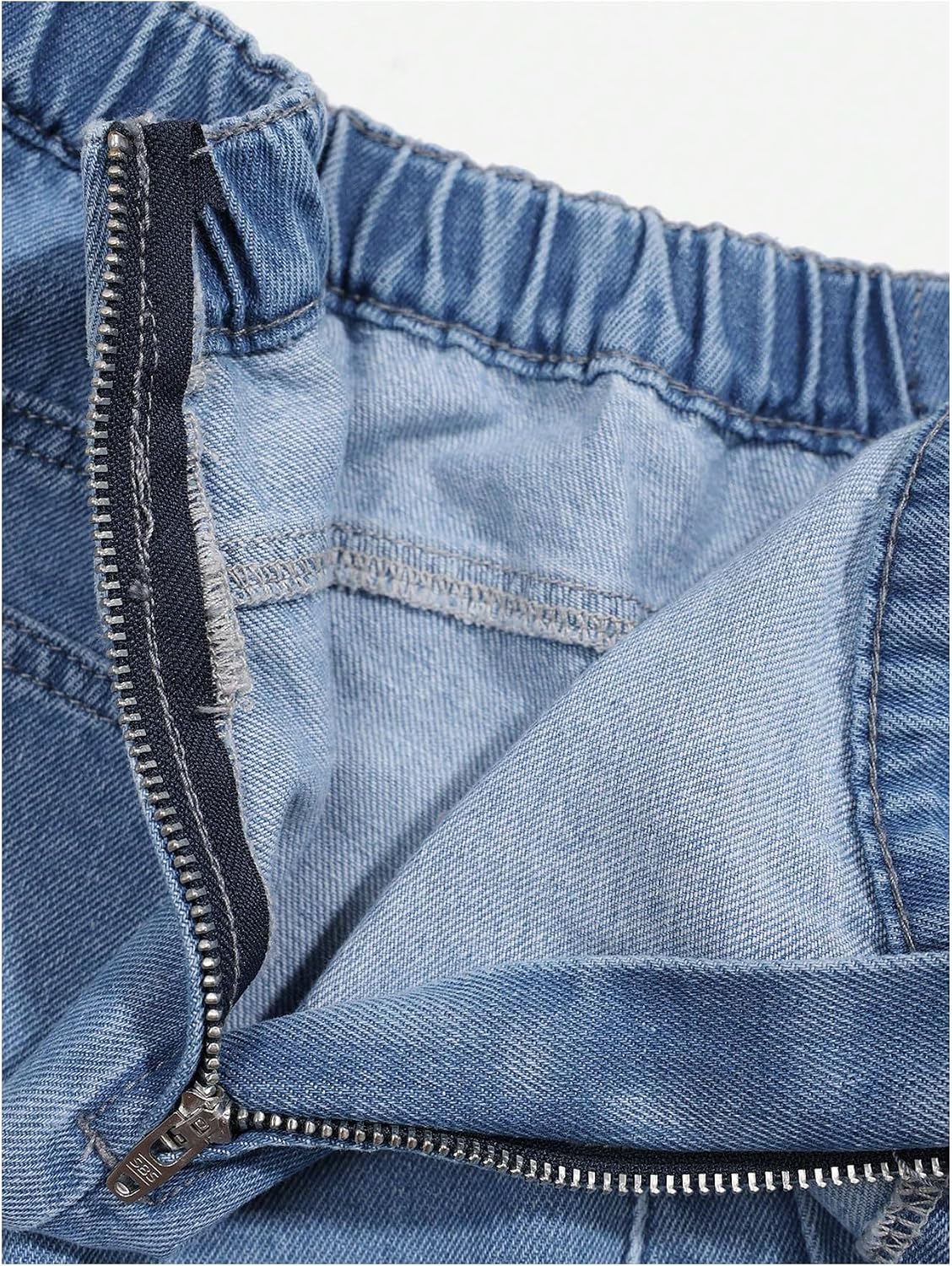 SweatyRocks Girl's Bow Jean Skirts High Waisted Short Denim Skirt with Pockets