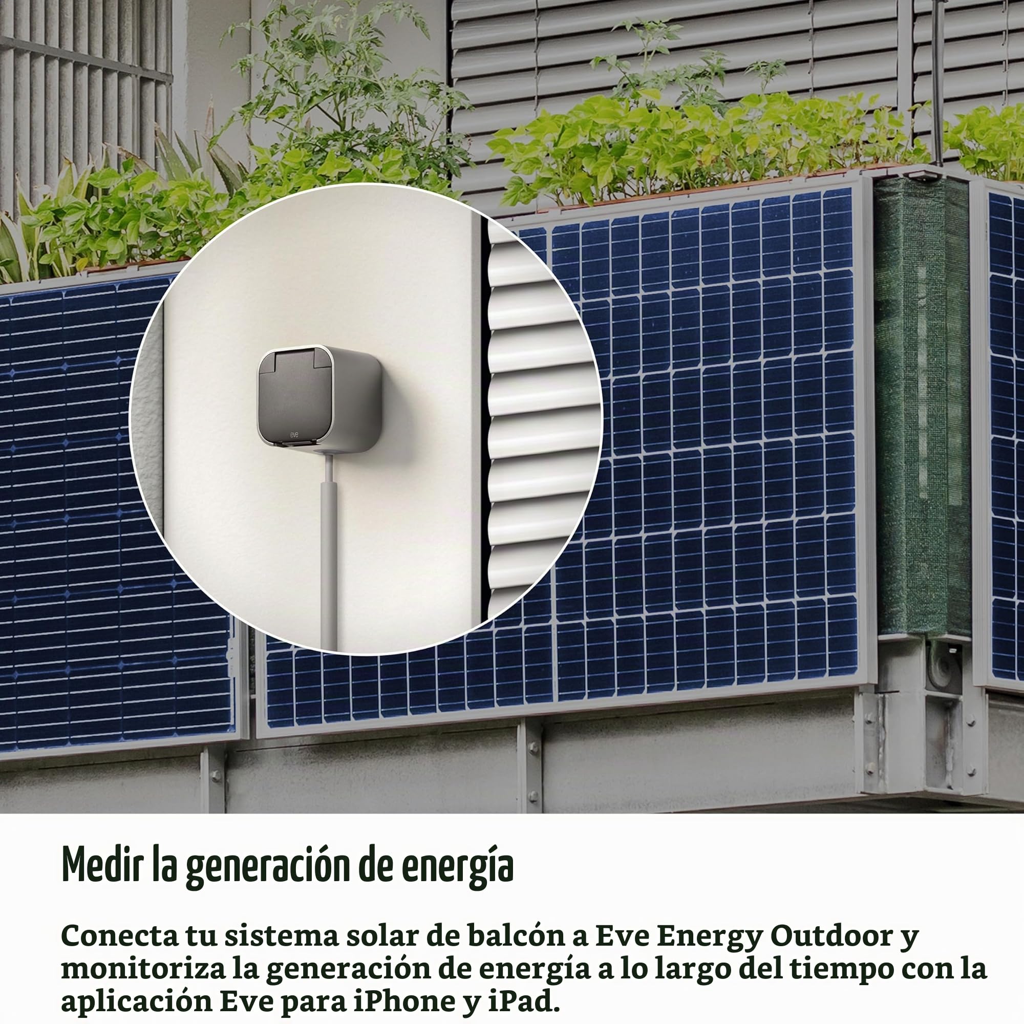 Eve Energy Outdoor (Matter) - Enchufe inteligente para exterior/enchufe para cuarto húmedo, contador de consumo, requiere un router de borde Thread; Apple Home, Alexa, Google Home, SmartThings