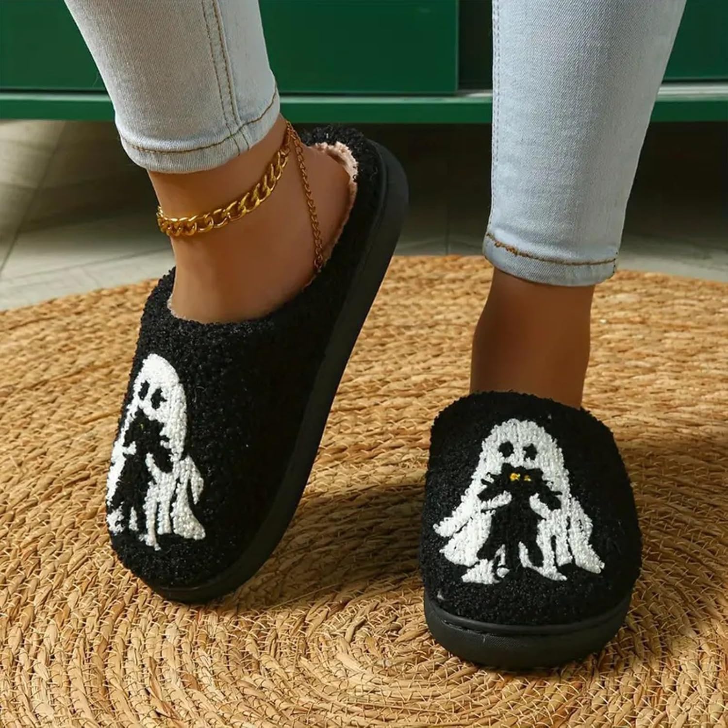 Cute Slippers for Women Halloween Fun Cute Holiday House Shoes Fluffy Warm Slipper Gifts for Adults - Image 4