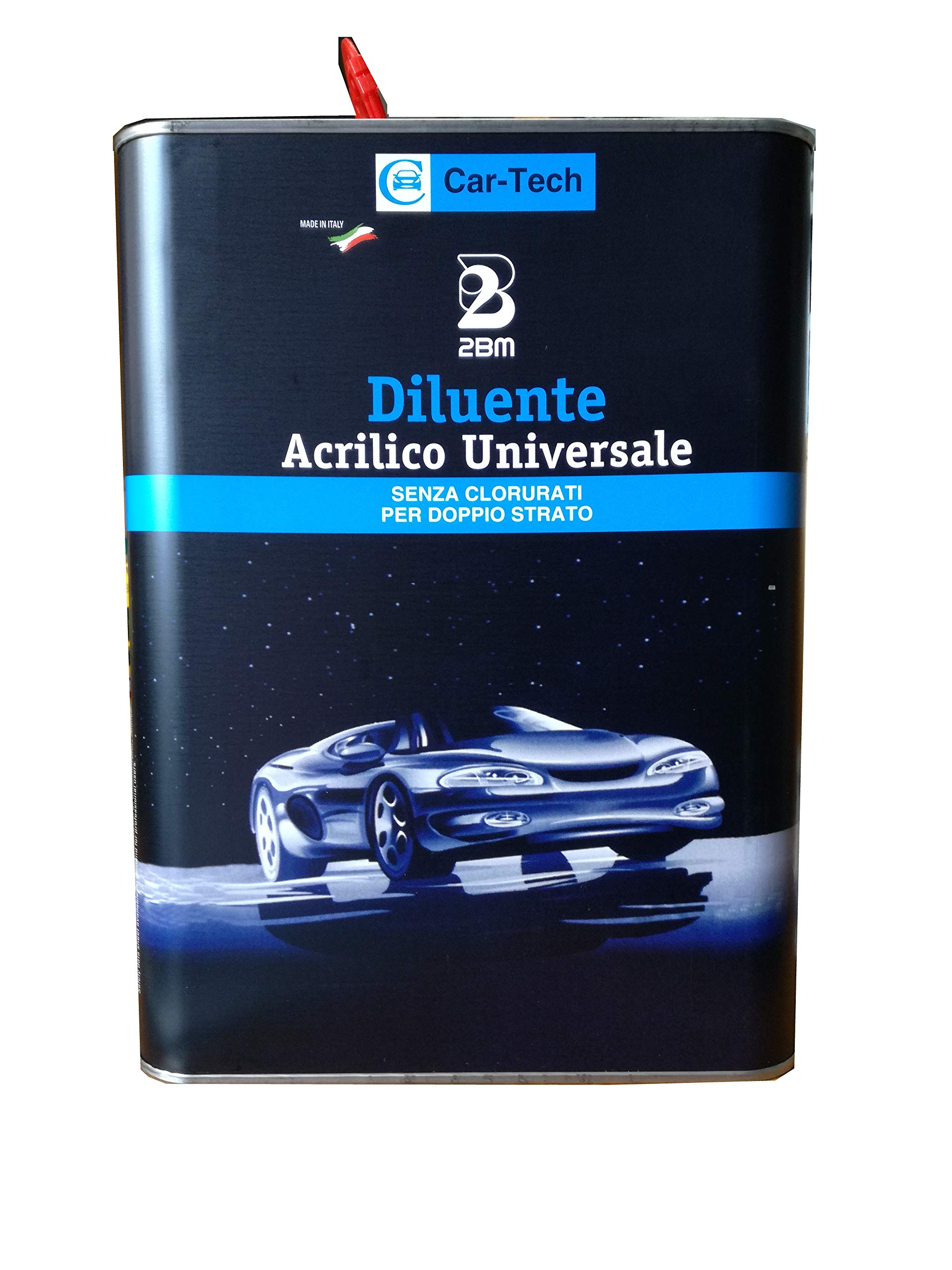Diluant acrylique universel moyen sans chlorure pour double couche 2BM | Solvant Peintures Carrosserie | Dilution Peintures acryliques pour l'industrie métallmécanique et carrosserie | Canette 5 l.