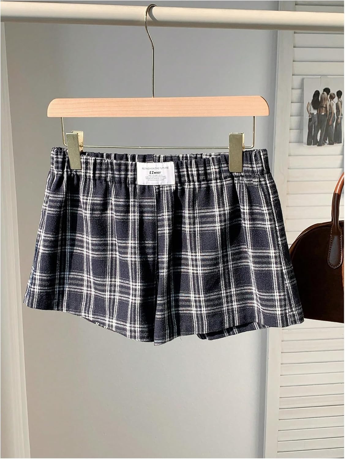 SOLY HUX Women's Plaid Pajama Shorts Elastic Low Rise Y2k Casual Summer Sleep Pj Lounge Shorts - Image 3