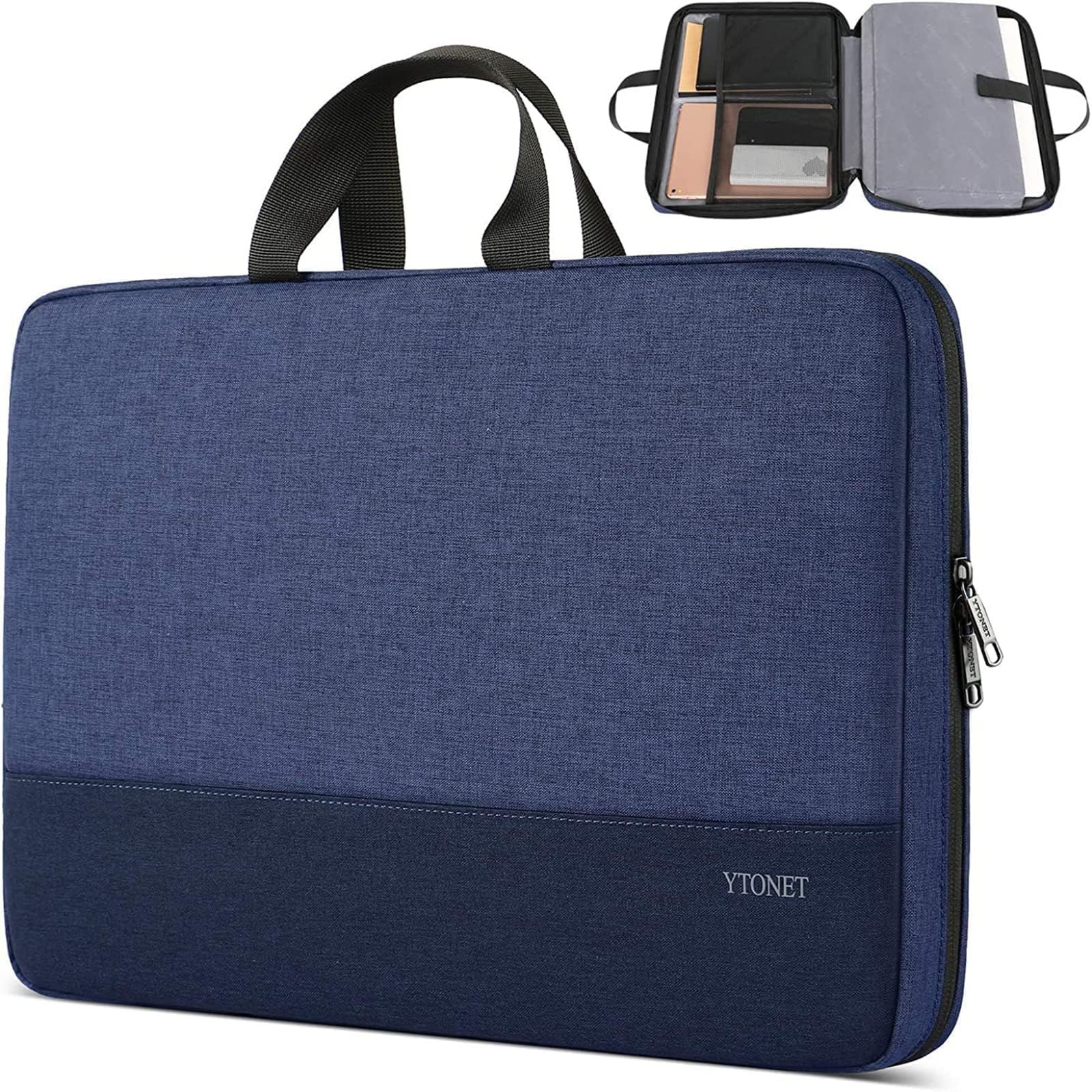 Ytonet Laptop Sleeve Case 13 13.3 Inch, TSA Slim Laptop Cover with Handle, Water Resistant Business Carrying Case Compatible with MacBook Air MacBook Pro HP Dell Lenovo Notebooks, Dark Blue