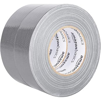 Amazon Basics 2 x Silver Parcel Tape Rolls 2 x 55m
