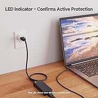 Vista 4 de Cable Matters - Paquete de 3 protectores de sobretensiones de salida única, 750 julios (voltaje de sujeción de 500 V) sin bloqueo, 15 A / 1875 W