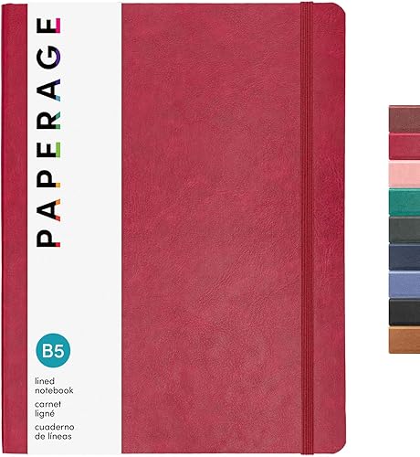Miniatura 11 de PAPERAGE Cuaderno de tapa blanda con rayas (coñac), 176 páginas, cuaderno grande B5 con rayas universitarias, 7.5 x 9.8 pulgadas, papel premium de