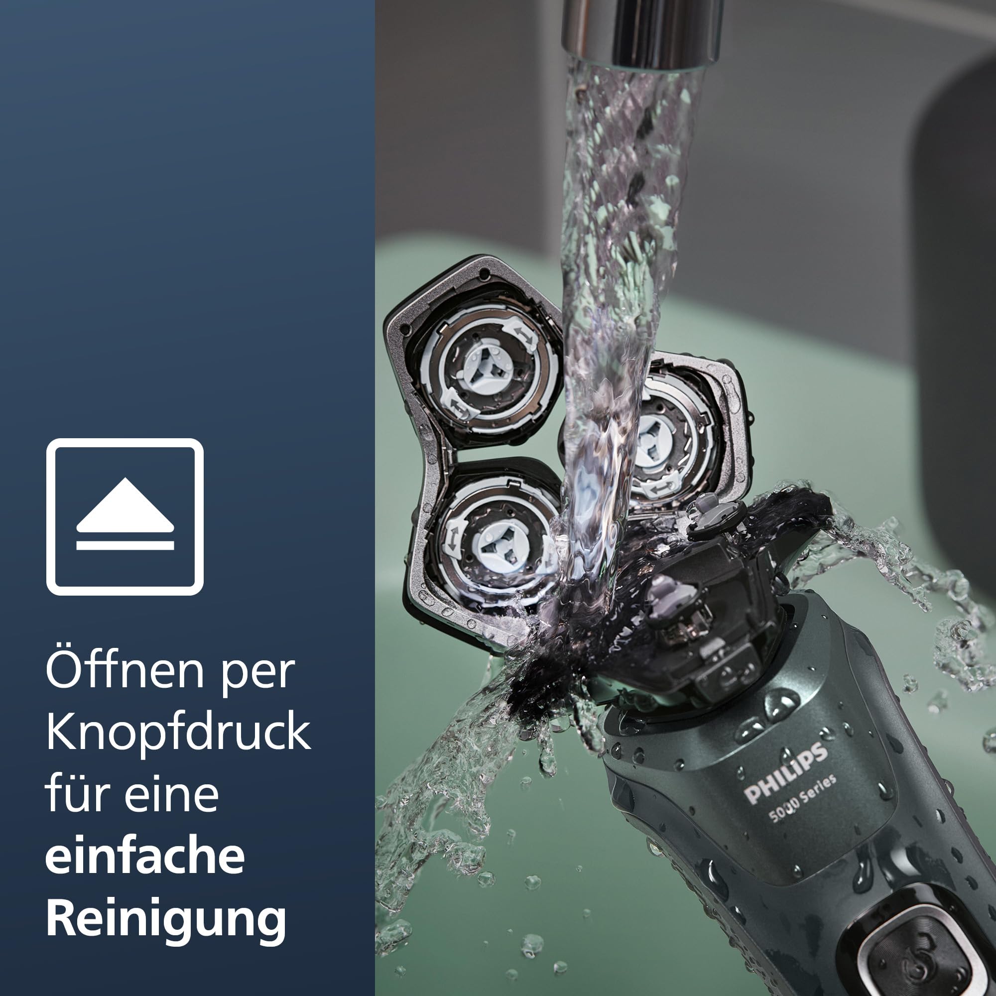 Philips Shaver Series 5000 Elektrischer Nass- und Trockenrasierer Herren mit Trimmer Ladestation Reiseetui S5884/35